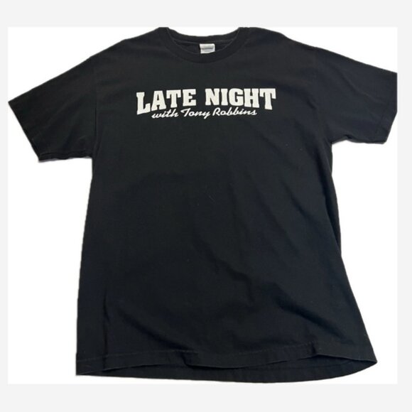 Tony Robbins T-Shirt Men Size Large Late Night Short Sleeve Just One More Thing - Picture 1 of 3
